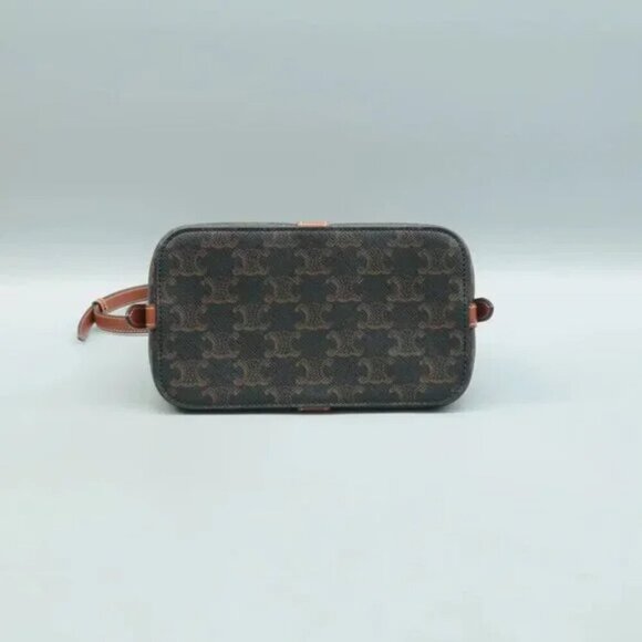 100% Authentic CELINE Cabas Brown Canvas Shoulder Bag 1440-081324 - Picture 5 of 12